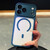 iPhone 17 Pro Max Electroplated Camera Full Coverage Magnetic Transparent Phone Case - Royal Blue