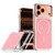 iPhone 17 Pro Max Electroplated Dual Color PC Hybrid TPU Soft Frame MagSafe Phone Case - Pink