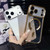 iPhone 17 Pro Max Electroplated Dual-Loves Gradient Glitter MagSafe TPU Phone Case - Gold