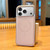 iPhone 17 Pro Max Electroplated PC Side Vegan Leather-Texture MagSafe Phone Case - Pink