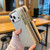 iPhone 17 Pro Max Electroplated PC Side Vegan Leather-Texture MagSafe Phone Case - Pink