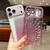 iPhone 17 Pro Max Electroplated TPU Peacock Relief Rhinestone Glitter Phone Case with Lens Film - Black