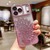 iPhone 17 Pro Max Electroplated TPU Peacock Relief Rhinestone Glitter Phone Case with Lens Film - Pink