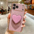 iPhone 17 Pro Max Electroplating Love Heart Holder TPU Phone Case - Purple