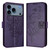 iPhone 17 Pro Max Embossed Butterfly Leather Phone Case - Dark Purple