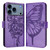 iPhone 17 Pro Max Embossed Butterfly Leather Phone Case - Light Purple