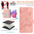 iPhone 17 Pro Max Embossed Rose RFID Anti-theft Leather Phone Case - Pink