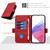 iPhone 17 Pro Max Embossed Rose RFID Anti-theft Leather Phone Case - Red