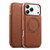 iPhone 17 Pro Max ESEBLE Ultra-thin Card Slot Magnetic Vegan Leather Phone Case - Brown