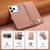 iPhone 17 Pro Max Fantasy Love Heart Zipper Wallet Vegan Leather Phone Case with Strap - Pink
