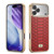 iPhone 17 Pro Max Fierre Shann Python Texture Electroplating PU Phone Case - Red