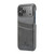 iPhone 17 Pro Max Fierre Shann Retro Oil Wax Texture Card Slots PU Leather Phone Case - Grey