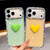 iPhone 17 Pro Max Flash Rhinestone Double-sided IMD Love Heart Phone Case - Glitter Green
