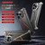 iPhone 17 Pro Max Four Corner Shockproof Lens Bracket Hollow Metal Phone Case - Black
