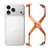 iPhone 17 Pro Max Frameless X-shaped Metal Phone Case - Orange