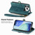 iPhone 17 Pro Max Geometric Zipper Wallet Side Buckle Leather Phone Case - Green