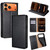 iPhone 17 Pro Max Gloss Oil Solid Color Magnetic Leather Phone Case - Black
