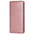 iPhone 17 Pro Max Gloss Oil Solid Color Magnetic Leather Phone Case - Rose Gold