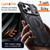 iPhone 17 Pro Max Hidden Metal Holder Magnetic Shockproof Phone Case - Black