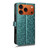 iPhone 17 Pro Max Honeycomb Dot Texture Leather Phone Case - Green
