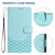 iPhone 17 Pro Max Honeycomb Embossing RFID Leather Phone Case - Mint Green