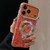 iPhone 17 Pro Max Ink Rhythm Colorful Shell Pattern TPU Hybrid IMD Phone Case with Glitter Holder - Brown