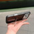 iPhone 17 Pro Max Invisible Holder PC + Vegan Leather Magnetic Phone Case - Black