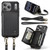iPhone 17 Pro Max JEEHOOD C22 Series Zipper Wallet Leather Phone Case with Dual Lanyard - Black
