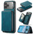 iPhone 17 Pro Max JEEHOOD J02 Magnetic Zipper Horizontal Flip Leather Phone Case - Blue