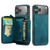 iPhone 17 Pro Max JEEHOOD J02 Magnetic Zipper Horizontal Flip Leather Phone Case - Blue