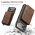 iPhone 17 Pro Max JEEHOOD J02 Magnetic Zipper Horizontal Flip Leather Phone Case - Brown