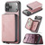 iPhone 17 Pro Max JEEHOOD J02 Magnetic Zipper Horizontal Flip Leather Phone Case - Pink