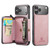iPhone 17 Pro Max JEEHOOD J02 Magnetic Zipper Horizontal Flip Leather Phone Case - Pink