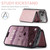 iPhone 17 Pro Max JEEHOOD J02 Magnetic Zipper Horizontal Flip Leather Phone Case - Pink
