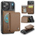 iPhone 17 Pro Max JEEHOOD J05 Business Magnetic Style RFID Leather Phone Case - Brown