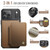 iPhone 17 Pro Max JEEHOOD J05 Business Magnetic Style RFID Leather Phone Case - Brown