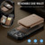iPhone 17 Pro Max JEEHOOD J05 Business Magnetic Style RFID Leather Phone Case - Brown