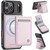 iPhone 17 Pro Max JEEHOOD J06 British Style RFID MagSafe Card Bag PU Phone Case - Pink