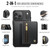 iPhone 17 Pro Max JEEHOOD J12 Exquisite RFID MagSafe Zipper Card Bag Phone Case - Black
