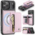 iPhone 17 Pro Max JEEHOOD J12 Exquisite RFID MagSafe Zipper Card Bag Phone Case - Pink