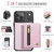 iPhone 17 Pro Max JEEHOOD J12 Exquisite RFID MagSafe Zipper Card Bag Phone Case - Pink