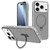 iPhone 17 Pro Max Kalebol Metal Lens Frame MagSafe Holder Frosted PC Phone Case - Grey