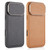 iPhone 17 Pro Max Lambskin Pattern Square Lens Holder Phone Case - Black