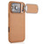iPhone 17 Pro Max Lambskin Pattern Square Lens Holder Phone Case - Brown