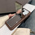 iPhone 17 Pro Max Lambskin Texture Mirror Holder Shockproof Phone Case - Brown