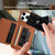 iPhone 17 Pro Max Litchi Pattern Magnetic Card Bag Holder Phone Case - Brown