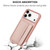 iPhone 17 Pro Max Litchi Pattern Magnetic Card Bag Holder Phone Case - Rose Gold