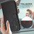 iPhone 17 Pro Max Litter Panda Embossing RFID Leather Phone Case with Lanyard - Black
