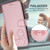 iPhone 17 Pro Max Litter Panda Embossing RFID Leather Phone Case with Lanyard - Pink