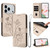 iPhone 17 Pro Max Lotus Embossed Leather Phone Case with Lanyard - Beige